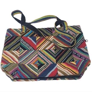 Unbranded | Multicolored Mixed Print Two Handle Fabric Tote Bag (One Size)